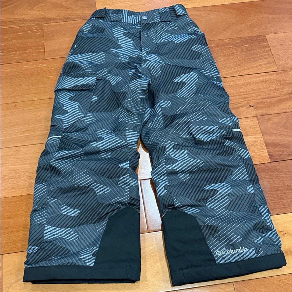 Columbia Kids' Black and Gray Patterned Insulated ski snow Pants size XS‎